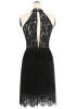 Black Plain Lace Sleeveless Fashion Slim Midi Dress