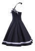 Black Plain Ruffle Bow Sleeveless Lace Up Fashion Slim Midi Dress