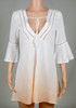 Casual White Patchwork Draped Ruffle Lace-up Casual Mini Dress