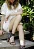 Casual White Patchwork Hollow-out Lace Round Neck Fashion Mini Dress