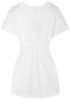 Casual White Patchwork Lace Drawstring Short Sleeve Dress