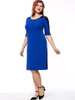 Casual Contrast Decorative Lace Round Neck Half Sleeve Plus Size Bodycon Dress