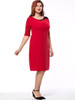 Casual Contrast Decorative Lace Round Neck Half Sleeve Plus Size Bodycon Dress