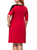 Casual Contrast Decorative Lace Round Neck Half Sleeve Plus Size Bodycon Dress