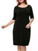 Casual Contrast Decorative Lace Round Neck Half Sleeve Plus Size Bodycon Dress