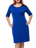 Casual Contrast Decorative Lace Round Neck Half Sleeve Plus Size Bodycon Dress