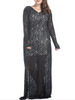 Lace Hollow Out Side Slit V-Neck Plus Size Evening Dress