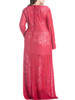 Lace Hollow Out Side Slit V-Neck Plus Size Evening Dress