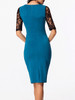 Casual V Neck Lace Patchwork Half Sleeve Bodycon Dress