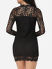 Casual V Neck Lace Hollow Out Lace Plain Bodycon-dress Casual V Neck Lace Hollow Out Lace Plain Bodycon-dress