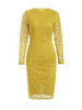 Hollow Out Plain Crew Neck Slit Lace Bodycon Dress Hollow Out Plain Crew Neck Slit Lace Bodycon Dress