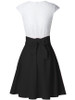 Casual Decorative Lace Color Block Round Neck Bowknot Skater Dress