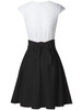 Casual Decorative Lace Color Block Round Neck Bowknot Skater Dress