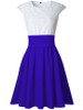 Casual Decorative Lace Color Block Round Neck Bowknot Skater Dress