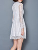 Casual Hollow Out Solid Lace Skater Dress