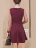 Casual Decorative Lace Patchwork Hollow Out Solid Skater Dress