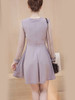 Casual Decorative Lace Patchwork Hollow Out Solid Skater Dress