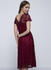 Casual Decorative Buttons Hollow Out Sexy Lace Skater Dress