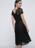 Casual Decorative Buttons Hollow Out Sexy Lace Skater Dress