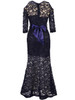 Casual Open Shoulder Hollow Out Plain Lace Mermaid Maxi Dress