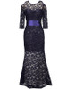 Casual Open Shoulder Hollow Out Plain Lace Mermaid Maxi Dress