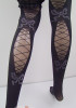Black Patchwork Lace Elastic Waist Fashion Polyester Leggings
