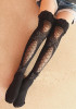 Black Patchwork Lace Elastic Waist Fashion Polyester Leggings