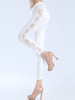Casual Hot Patchwork Hollow Out Plain Mid-Rise Legging
