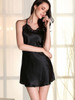 Casual Spaghetti Strap Backless Decorative Lace Nightgown