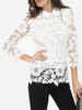 Casual Doll Collar Dacron Hollow Out Lace Plain Long-sleeve-t-shirt