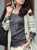 Casual Designed Round Neck Batwing Plain Long-sleeve-t-shirt Casual Designed Round Neck Batwing Plain Long-sleeve-t-shirt