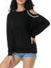 Casual Crew Neck Cutout Floral Long-sleeve-t-shirt