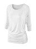 Casual Round Neck Plain Batwing Sleeve T-Shirt Casual Round Neck Plain Batwing Sleeve T-Shirt