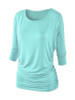Casual Round Neck Plain Batwing Sleeve T-Shirt Casual Round Neck Plain Batwing Sleeve T-Shirt