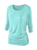 Casual Round Neck Plain Batwing Sleeve T-Shirt Casual Round Neck Plain Batwing Sleeve T-Shirt