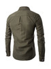 Casual Men's Plain Decorative Zips Small Lapel Shirt