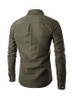 Casual Men's Plain Decorative Zips Small Lapel Shirt