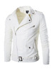 Casual Men's Plain Zip Lapel Leather Jacket