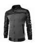 Casual Men Band Collar Patchwork Zips Bomber Jacket