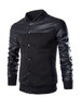 Casual Men Band Collar Patchwork Zips Bomber Jacket