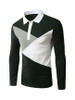 Casual Mens Patchwork Polo Collar T-Shirt