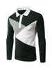 Casual Mens Patchwork Polo Collar T-Shirt