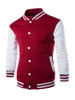 Casual Men Trendy Band Collar Color Block Bomber Jacket