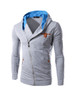 Casual Asymmetric Zips Color Block Men's Hoodie