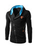 Casual Asymmetric Zips Color Block Men's Hoodie