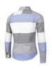 Casual Mens Color Block Striped Small Lapel Shirt