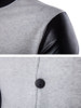 Casual Men Band Collar Color Bomber Jacket