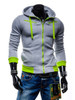 Casual Mens Zips Color Block Hoodie