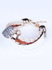 Casual Metal Heart Pendant Cortical Multilayer Bracelet