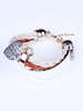 Casual Metal Heart Pendant Cortical Multilayer Bracelet